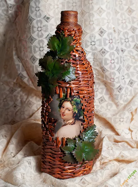 Плетёная подарочная бутылочка, Другое, Москва, ручная работа, handmade